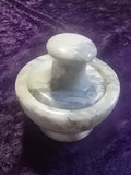 Mortar & Pestle- White Marble - Medium