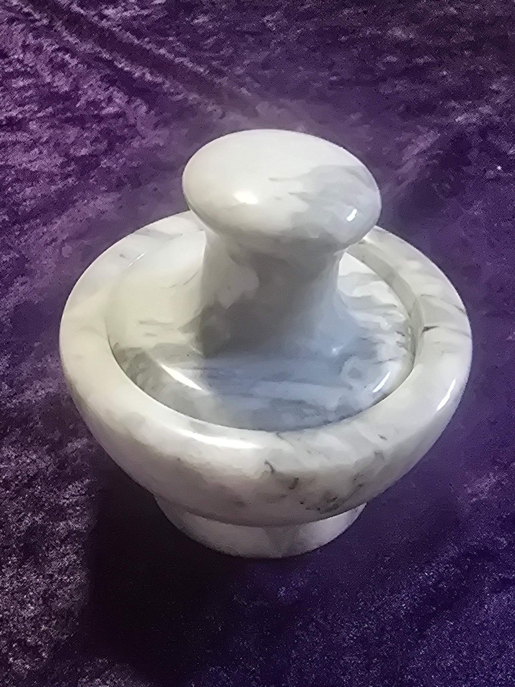 Mortar & Pestle- White Marble - Medium